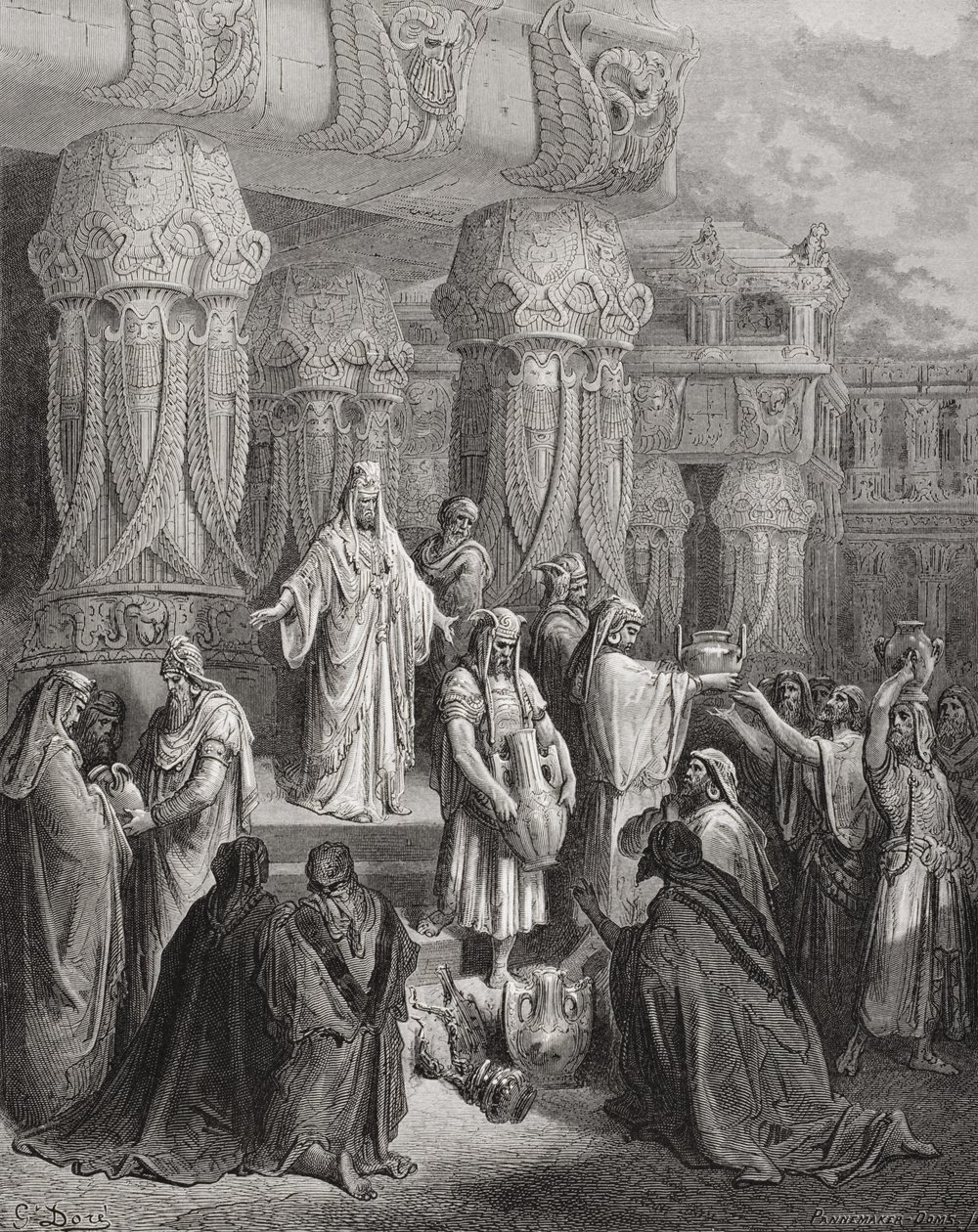 Cyrus Restoring the Vessels of the Temple, illustrasjon fra Dores 