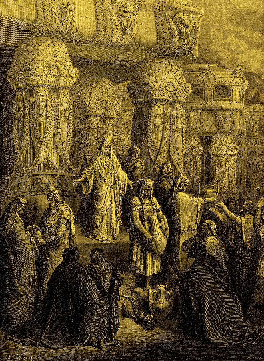 Kyros gjenoppretter karene til templet. - Bibelen av Gustave Dore