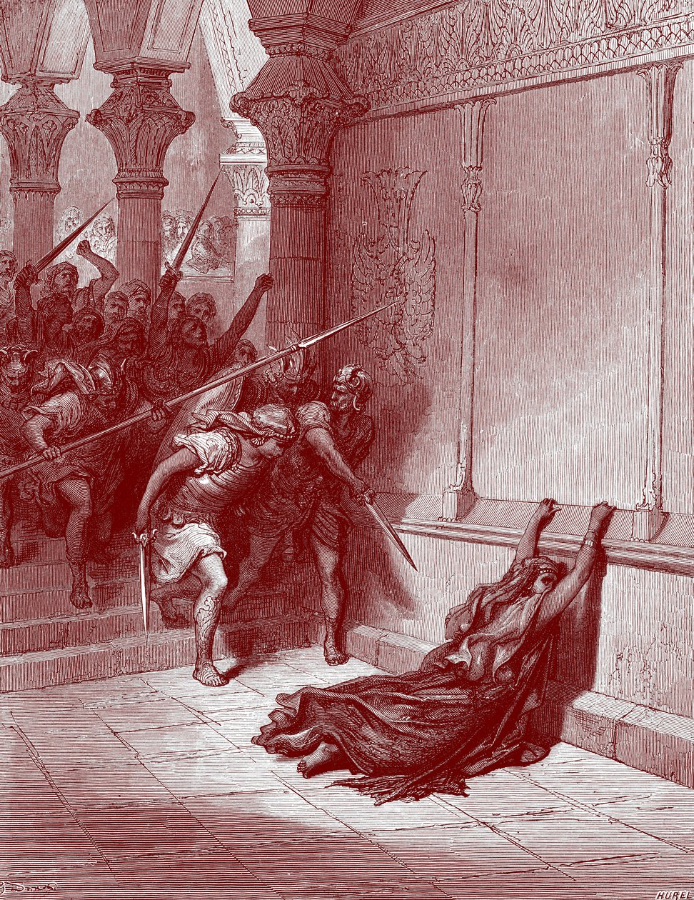 Athalias død av Doré - Bibelen av Gustave Dore