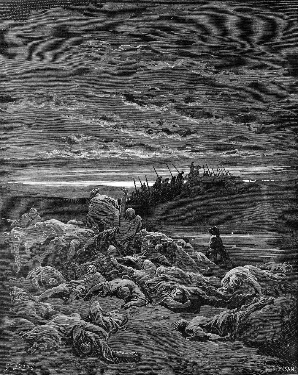 Jerubbaals sønners død - Bibelen av Gustave Dore