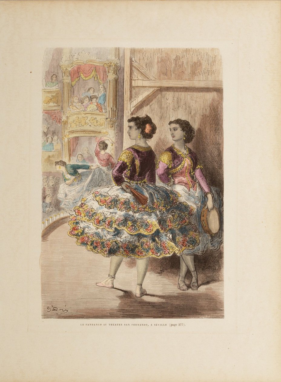 Fandangoen på Teatro de San Fernando i Sevilla, ca. 1874. av Gustave Dore
