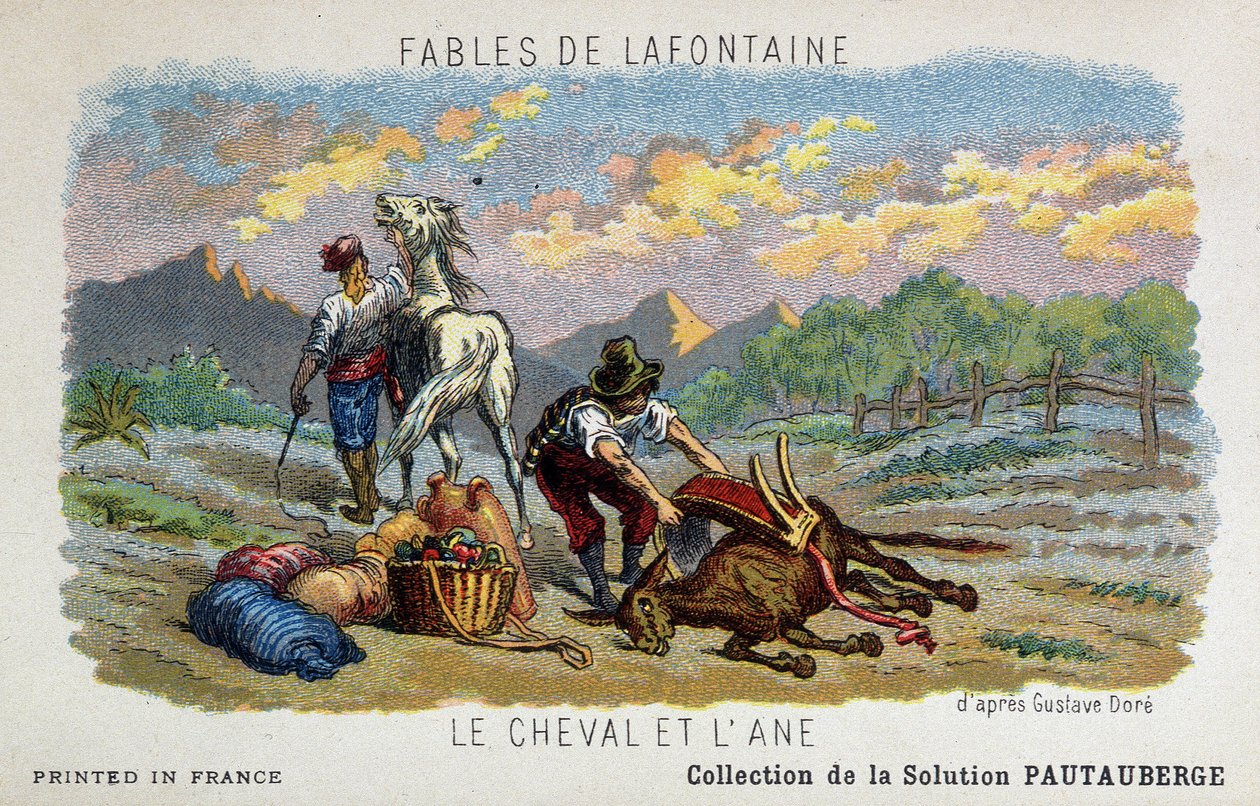 Fable de Lafontaine: hesten og eselet ifølge Gustave Doré av Gustave Dore