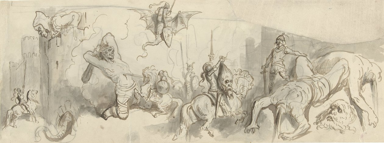 Kamp mellom riddere og kjemper av Gustave Dore