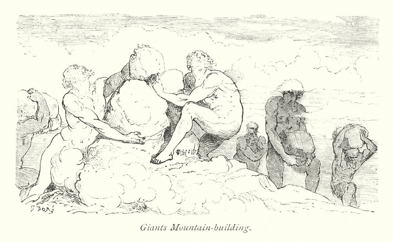 Giants Mountain-bygningen (gravering) av Gustave Dore