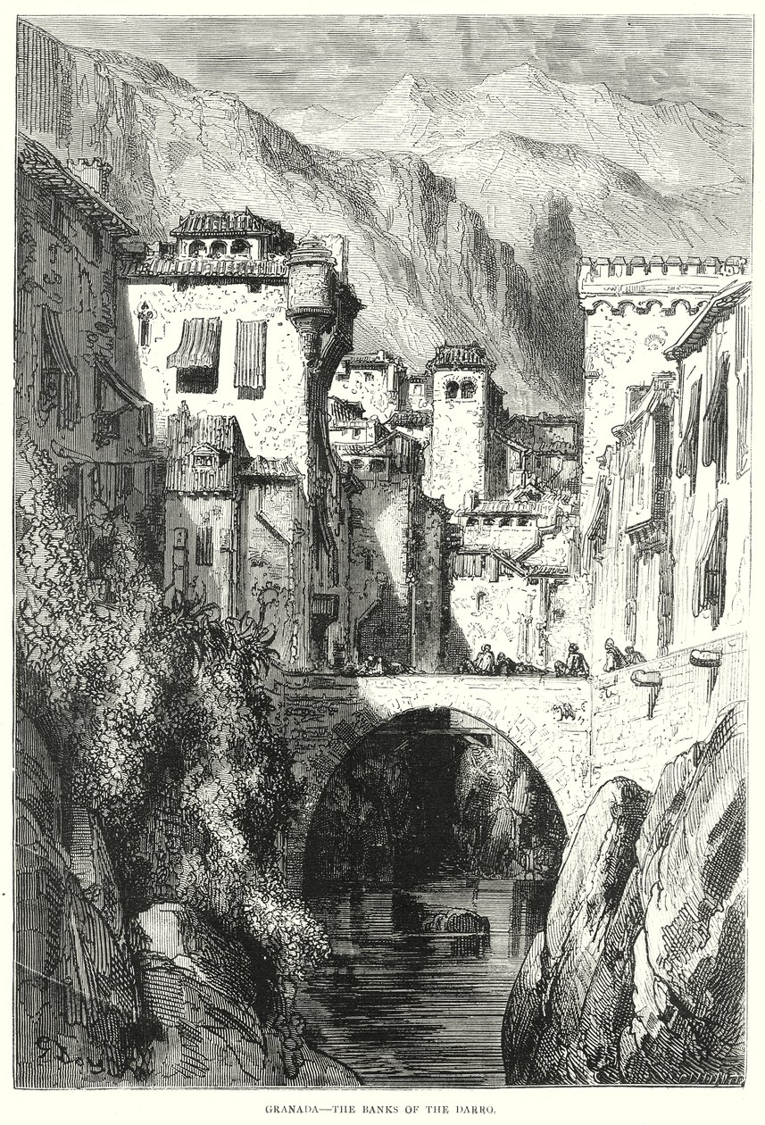 Granada – Darros bredder (gravering) av Gustave Dore