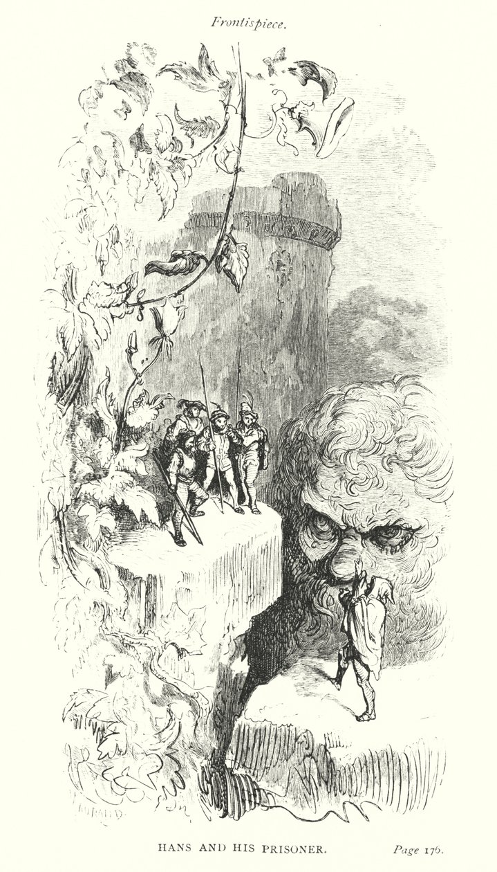 Hans og fangen hans (gravering) av Gustave Dore