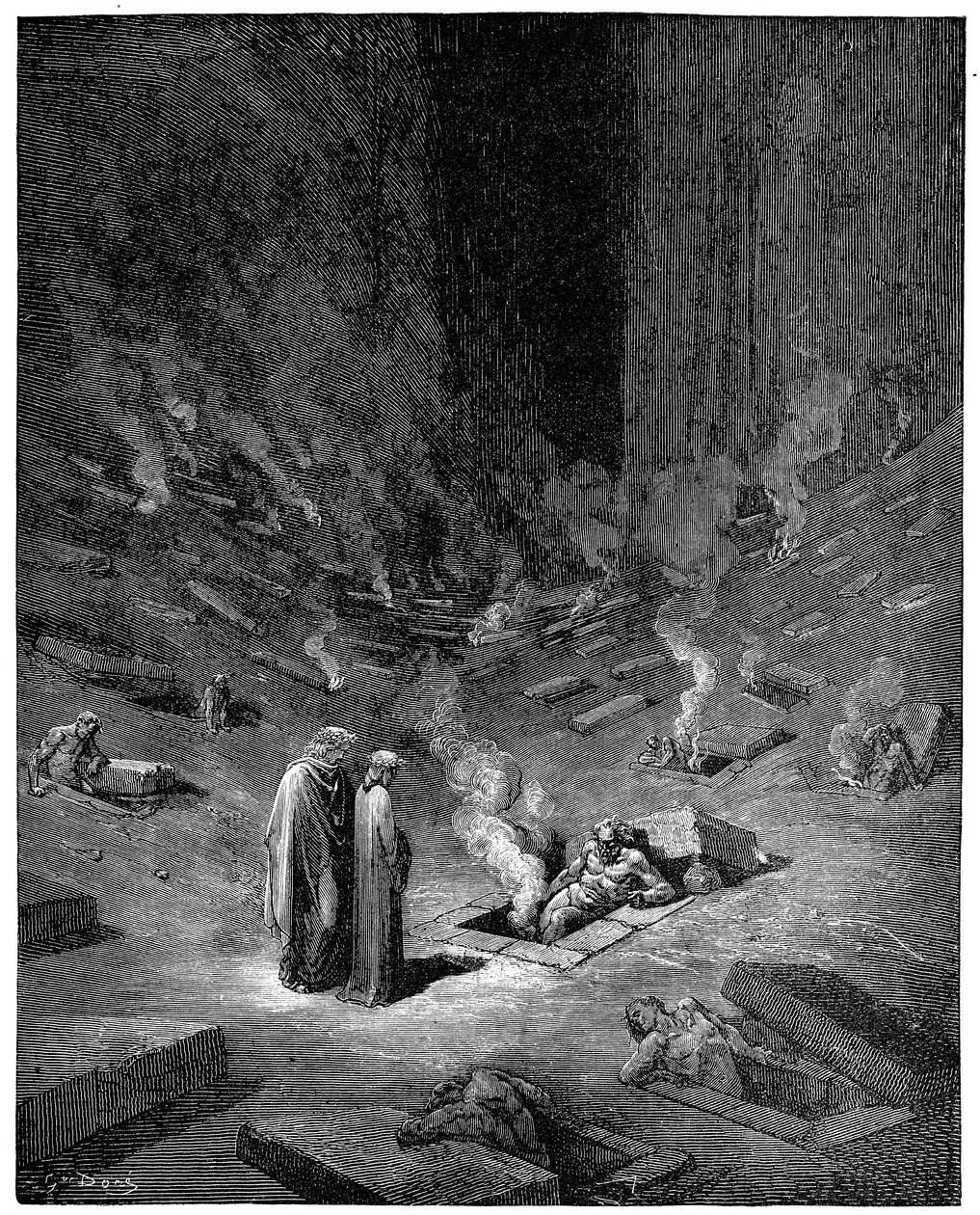 Helvete: byen Dis, den romerske guden for underverdenen, 1863 av Gustave Dore