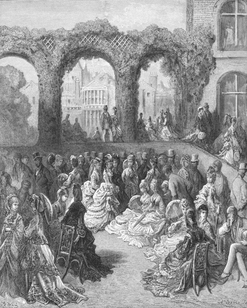 'Holland House - A Garden Party', 1872. av Gustave Dore