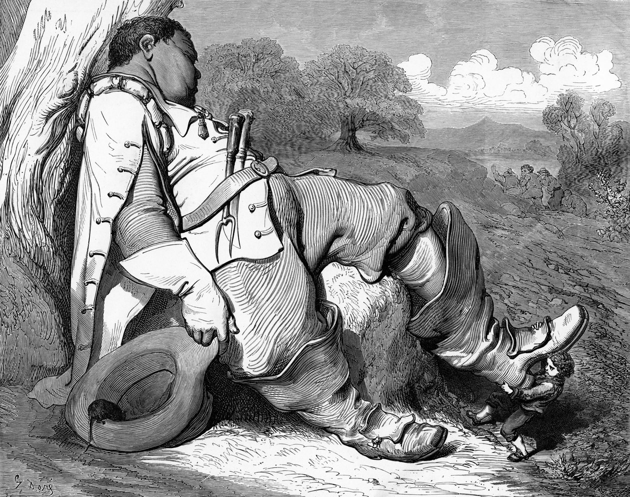 Hop o my Thumb, gravering av Gustave Doré. av Gustave Dore