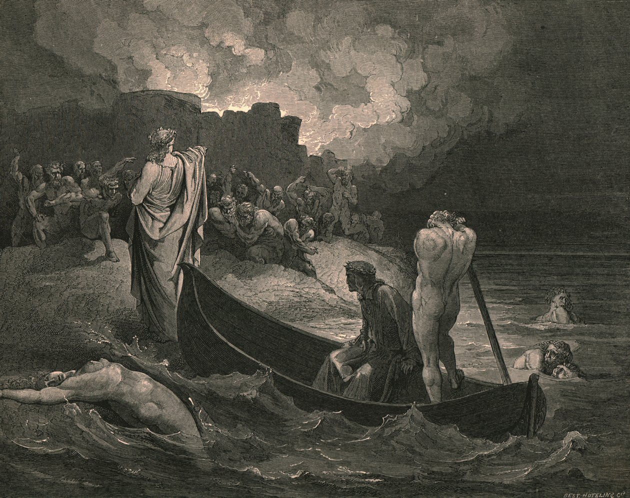 Jeg kunne ikke høre hvilke vilkår han tilbød dem, c1890. av Gustave Dore