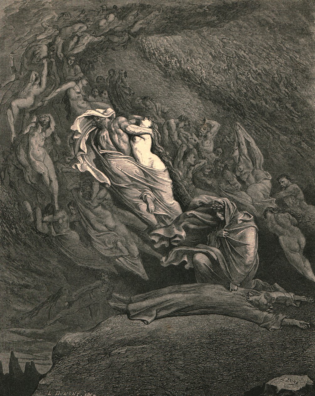 Jeg gjennom medfølelse besvimelse, virket ikke langt fra døden, c1890. av Gustave Dore