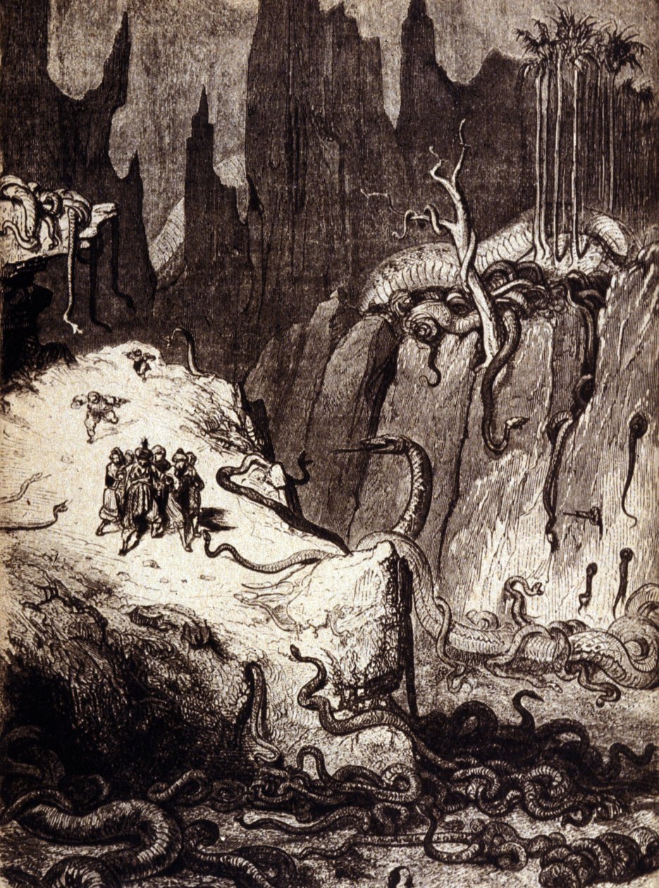 Illustrasjon for "" fortellingene om de 1001 netter"" (fortellinger om de tusen og én natt): Sinbad (Sindbad) sjømannen. 1800-tallet. av Gustave Dore