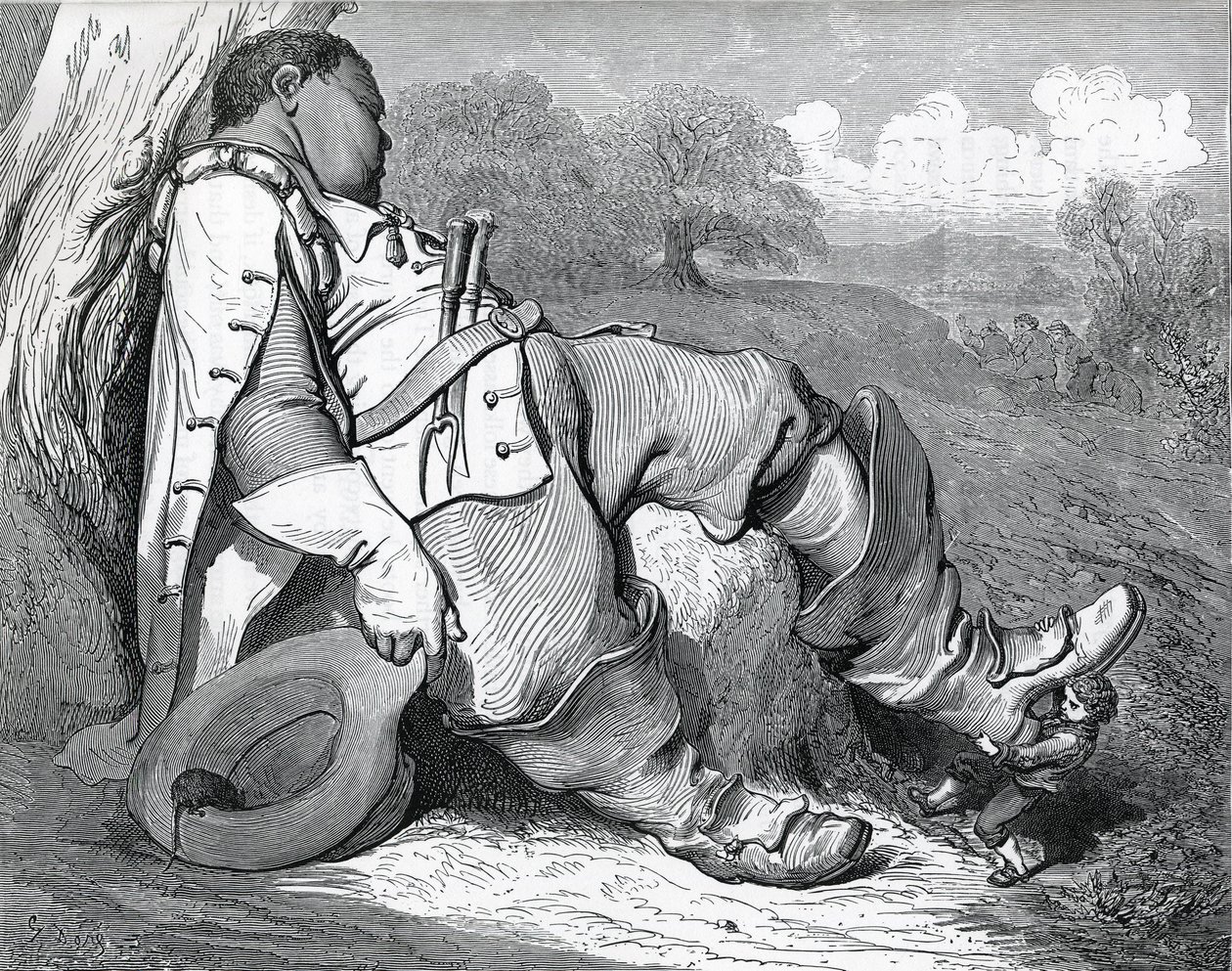 Illustrasjon for "Le petit poucet", skrevet i 1697 av Charles Perrault (1628-1703) av Gustave Dore
