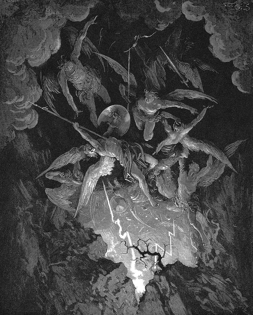 Illustrasjon fra John Miltons Paradise Lost, 1866 av Gustave Dore