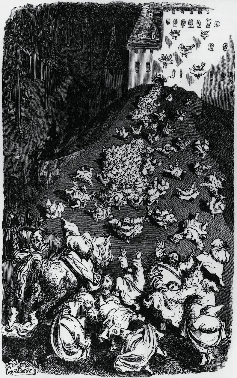 Illustrasjon til samling av humoristiske fortellinger (Contes drolatiques), av Honore de Balzac (1799-1850) av Gustave Dore