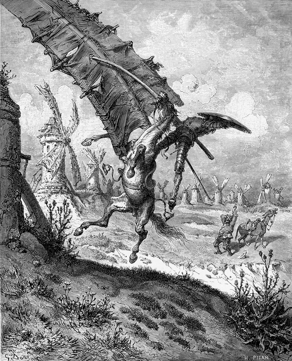 Illustrasjon til boken Don Quixote de la Mancha av M. de Cervantes, 1863. av Gustave Dore