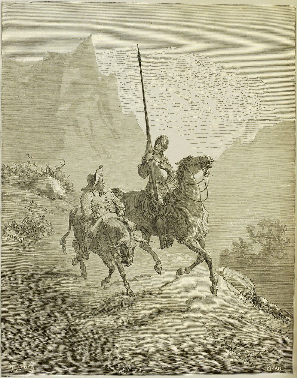 Illustrasjon til boken Don Quixote de la Mancha av M. de Cervantes, 1863 av Gustave Dore