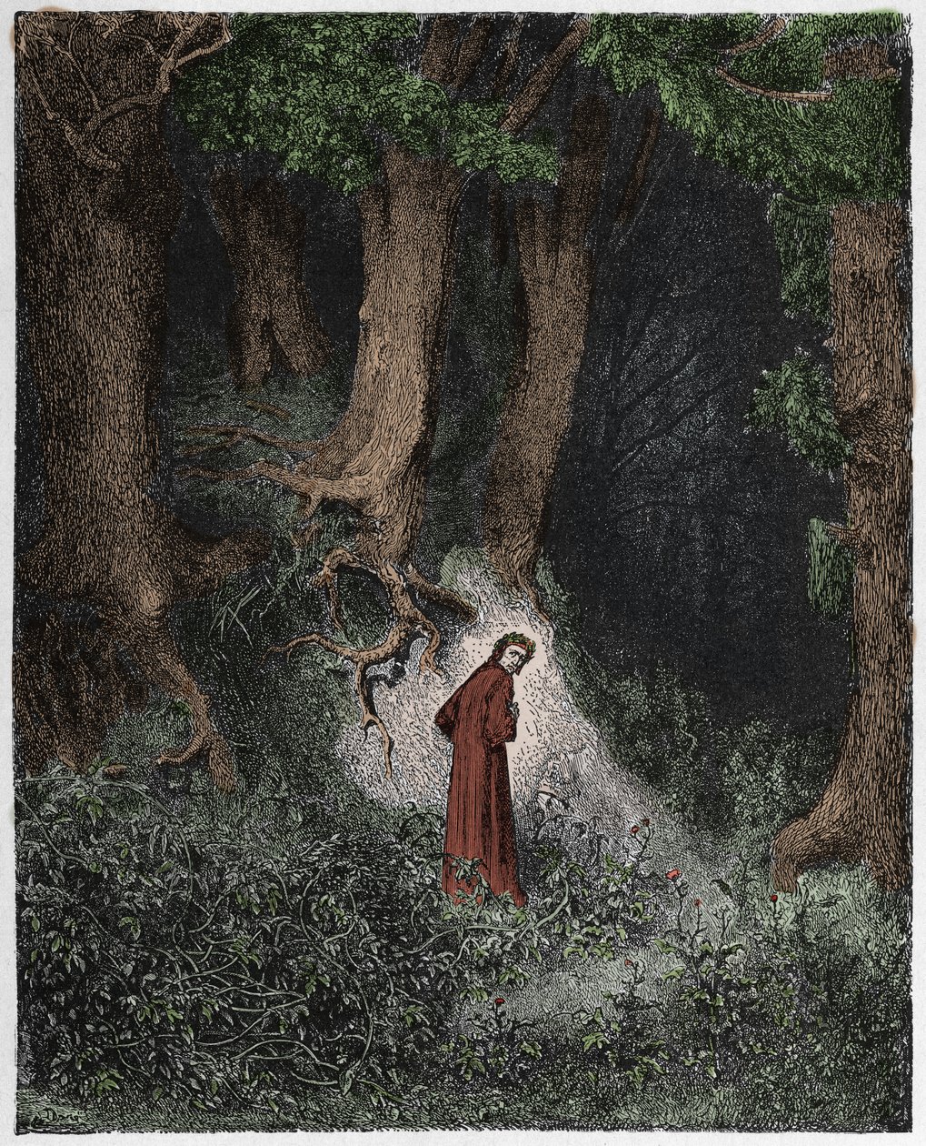 Inferno, Canto 1 : Dante i det ville skogen, illustrasjon fra "The Divine Comedy" av Dante Alighieri, 1885 av Gustave Dore
