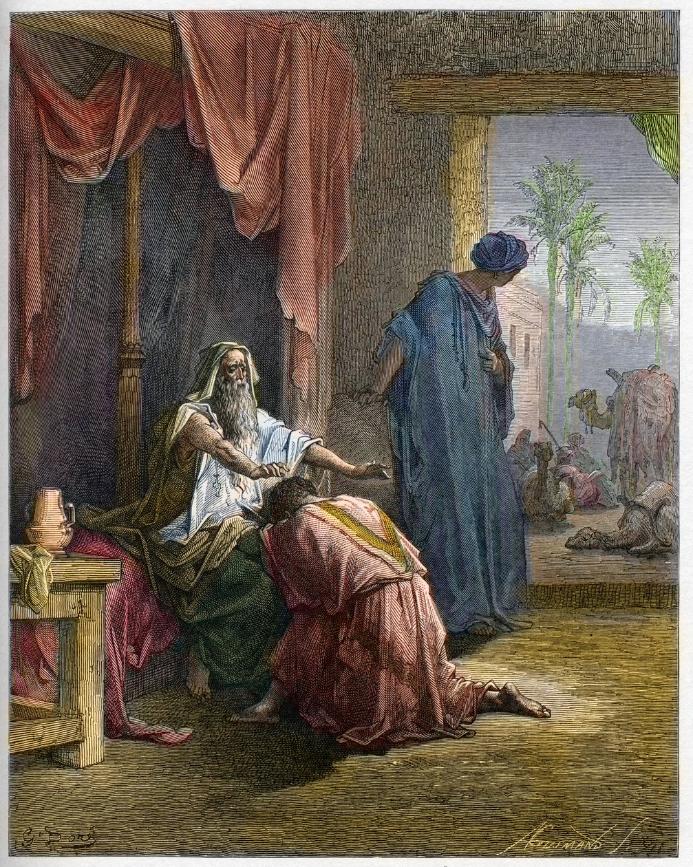 Isaac benit Jacob - Genese (27 av Gustave Dore