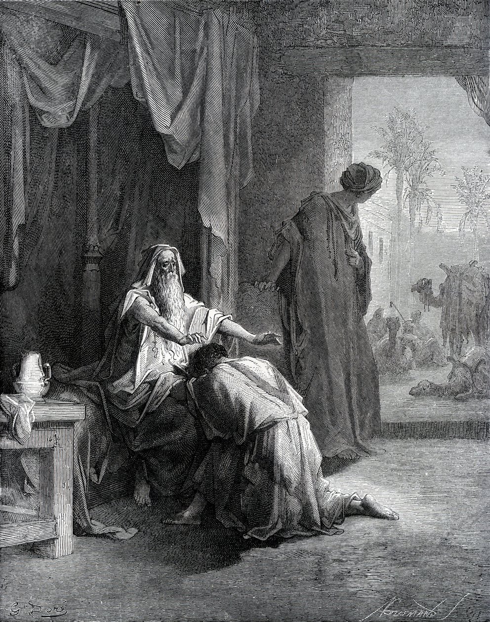 Isak velsigner Jakob av Gustave Dore