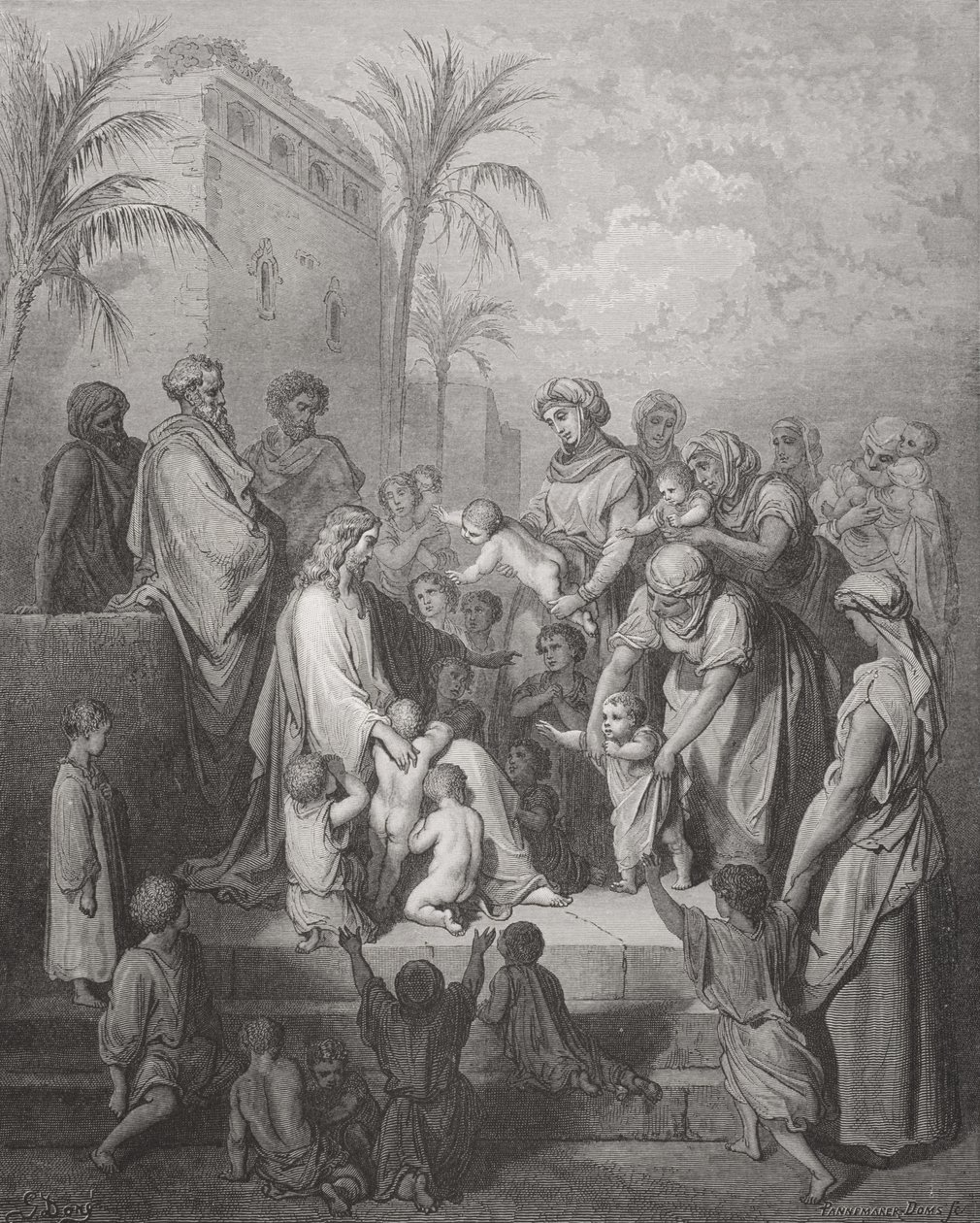 Jesus Blessing the Children, illustrasjon fra Dores 