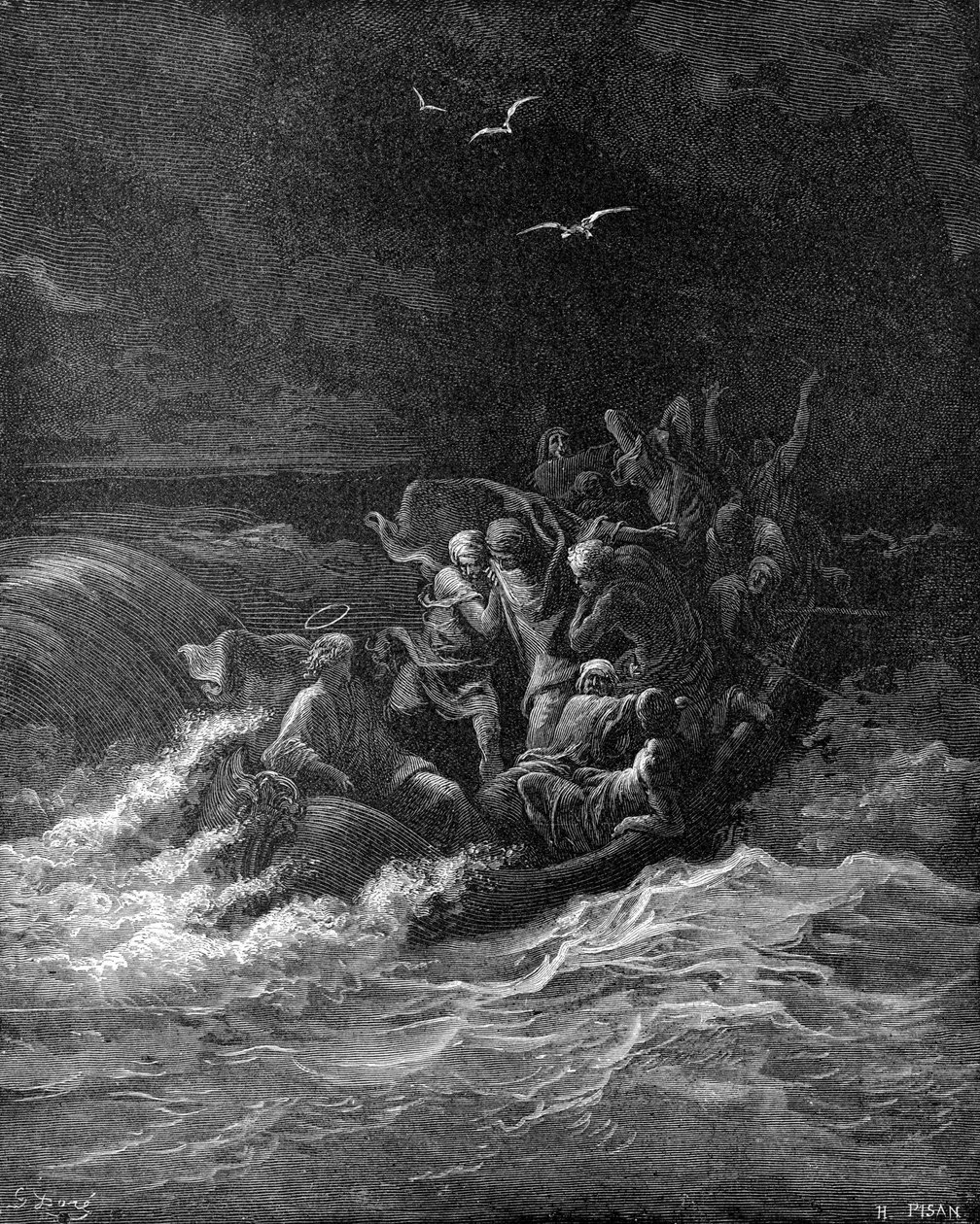 Jesus stiller stormen av Gustave Dore