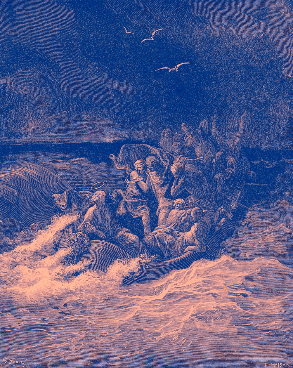 Jesus stiller stormen - Bibelen av Gustave Dore