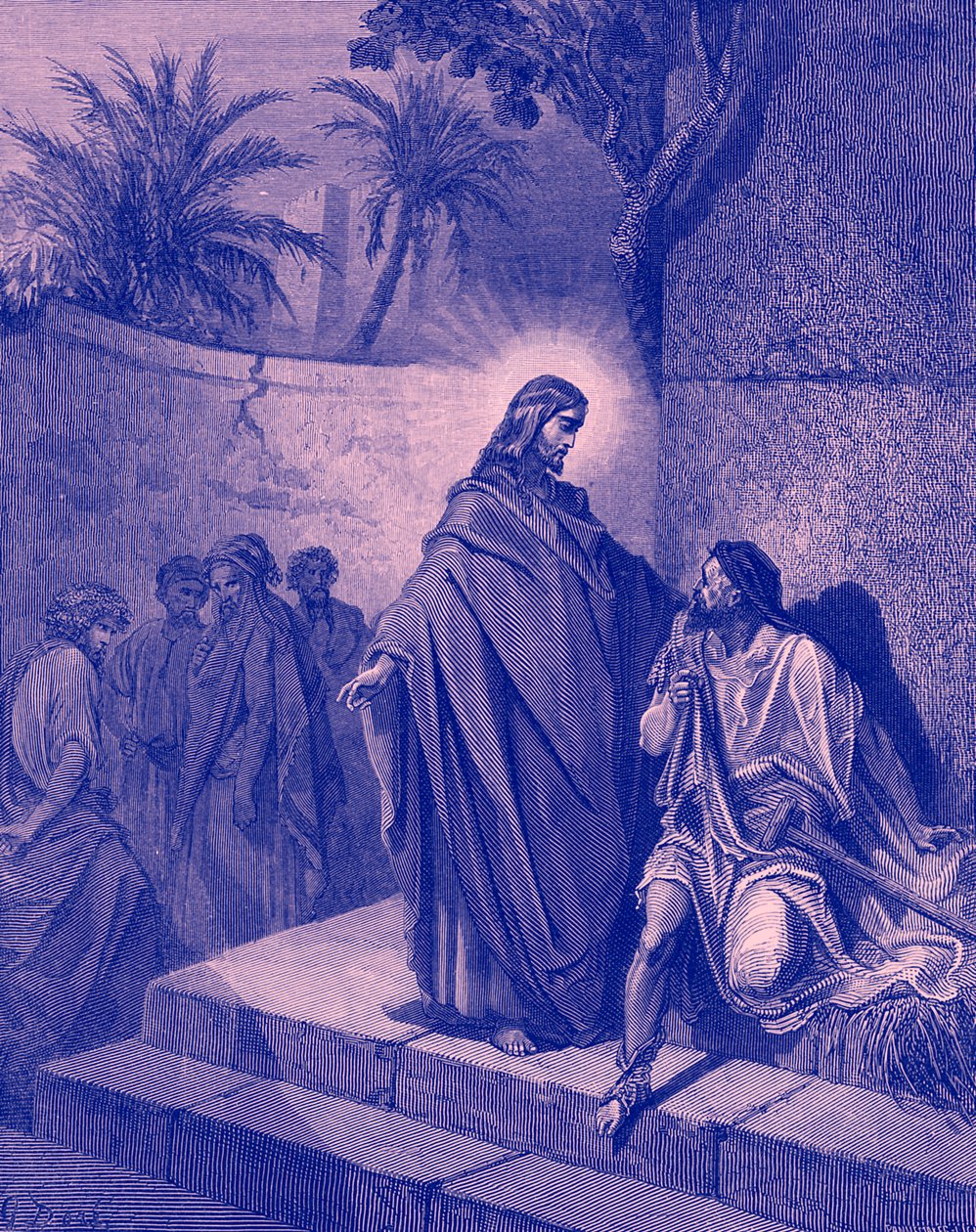 Jesus helbreder en mann som er syk av parese - Bibelen av Gustave Dore