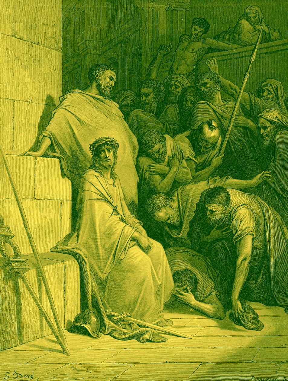 Jesus blir hånet av romerske soldater - Bibelen av Gustave Dore
