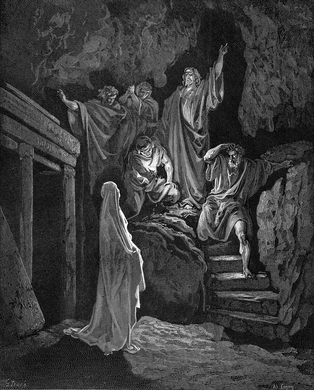 Jesus reiser Lasarus fra graven sin, 1865-1866 av Gustave Dore