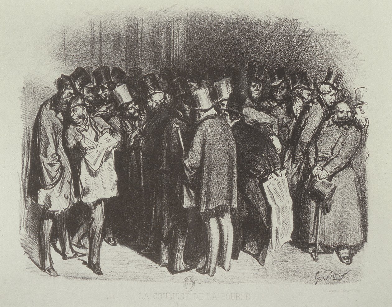 Bak scenen på børsen av Gustave Dore