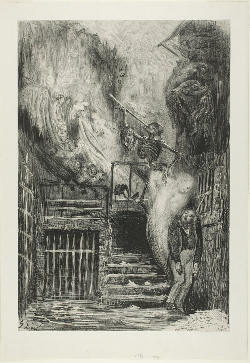 The Street of the Old Lantern: The Suicide of Gérard de Nerval av Gustave Dore
