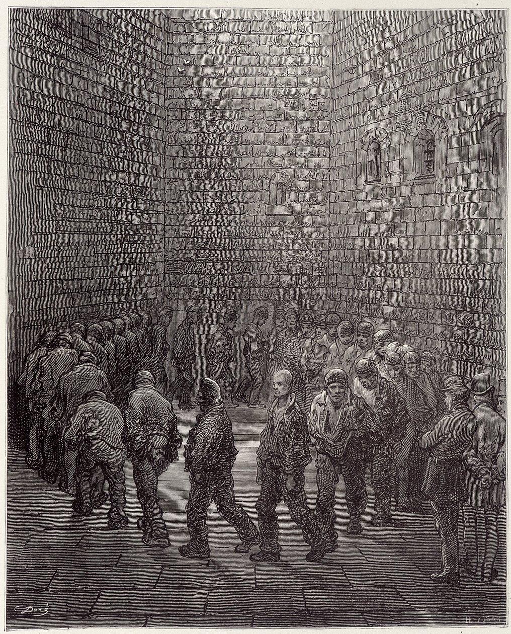 The walk of prisoners in prison - in “” London” av Gustave Dore av Gustave Dore