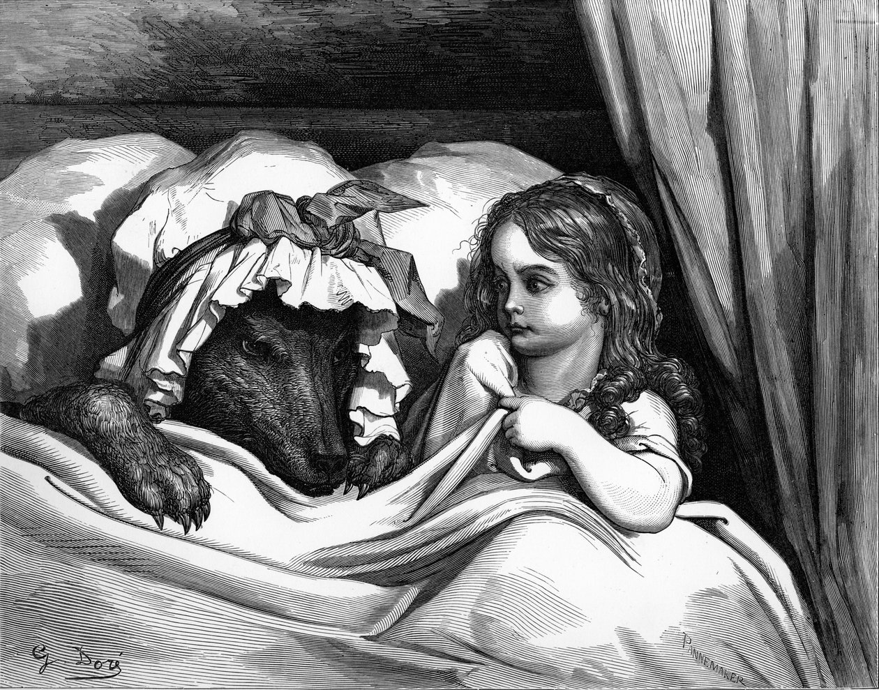 Rødhette, gravering av Gustave Doré. av Gustave Dore