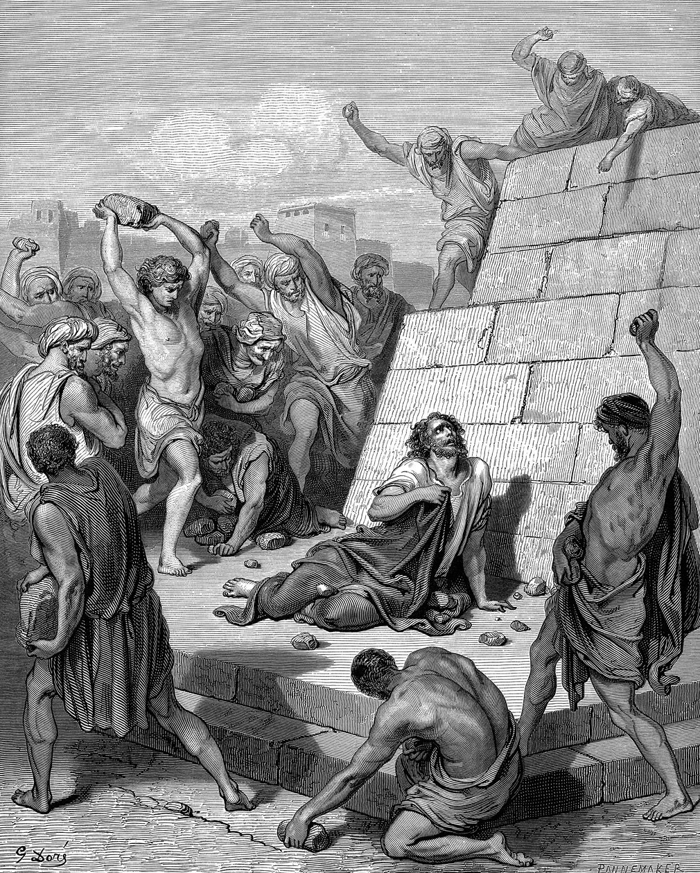 Martyrium av St Stephen, c36 1866 av Gustave Dore