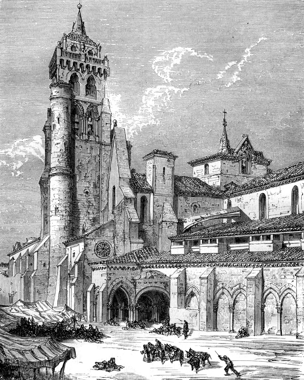 Las Huelgas kloster, Burgos, Spania, 1800-tallet av Gustave Dore