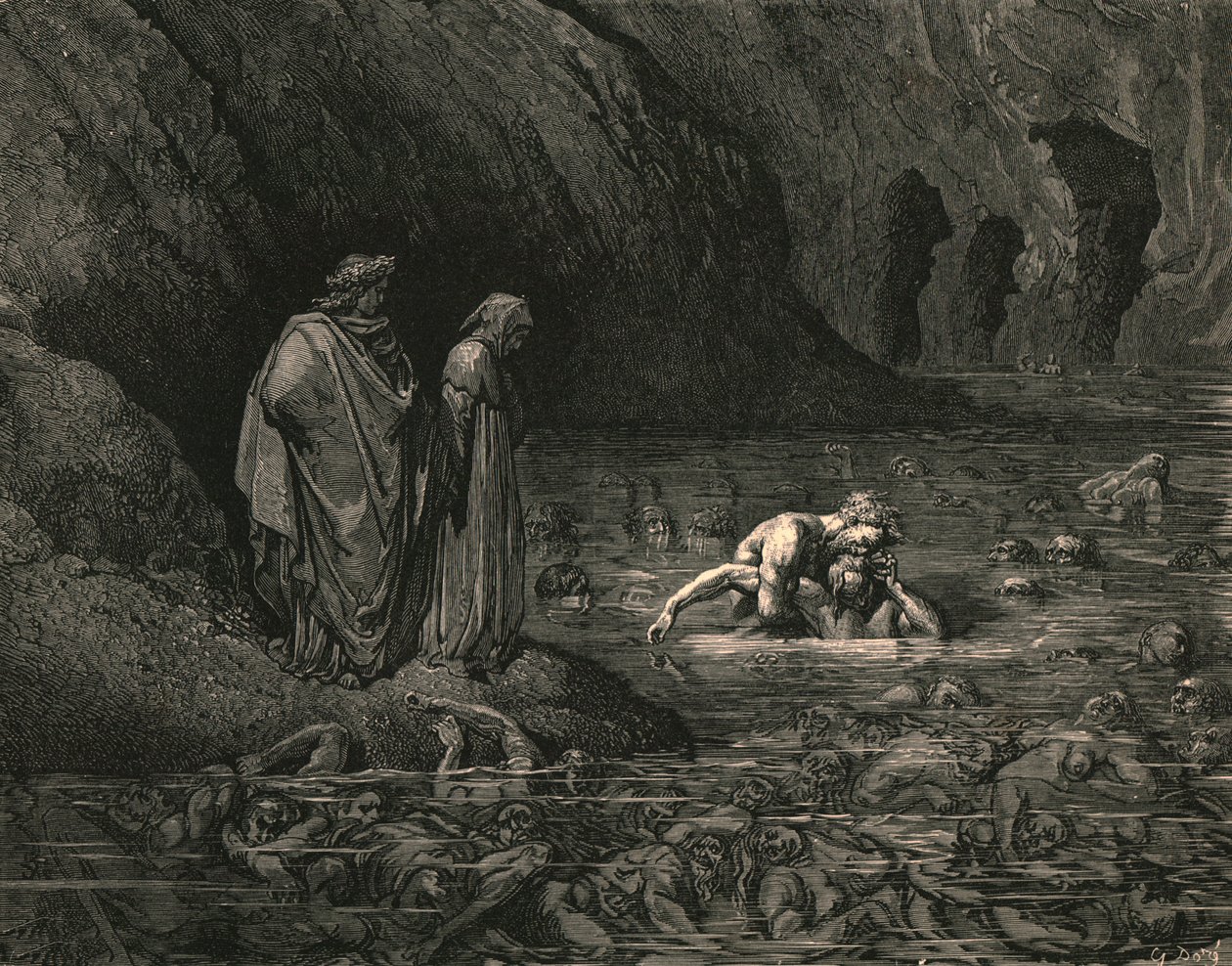 Ikke mer rasende på Menalippus-templer Tydeus gnagde, c1890. av Gustave Dore