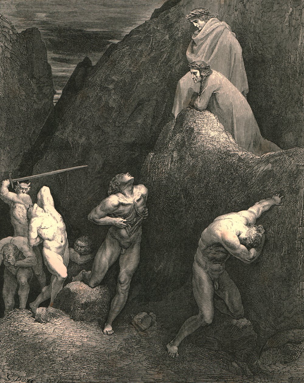 Merk nå hvordan jeg river meg! se! Hvordan er Mahomet manglet!, c1890. av Gustave Dore