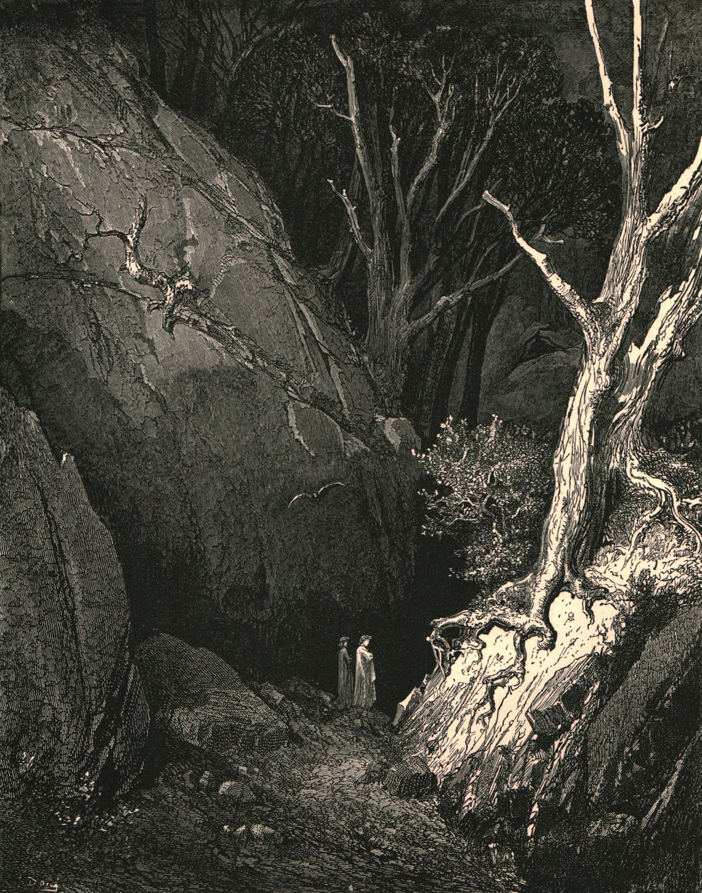Videre beveget han seg, jeg lukker skrittene hans forfulgt, c1890. av Gustave Dore