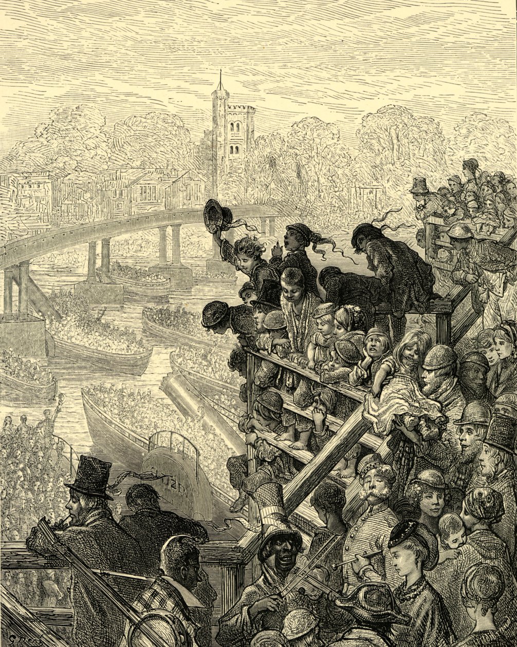 Oxford og Cambridge båt av Gustave Dore