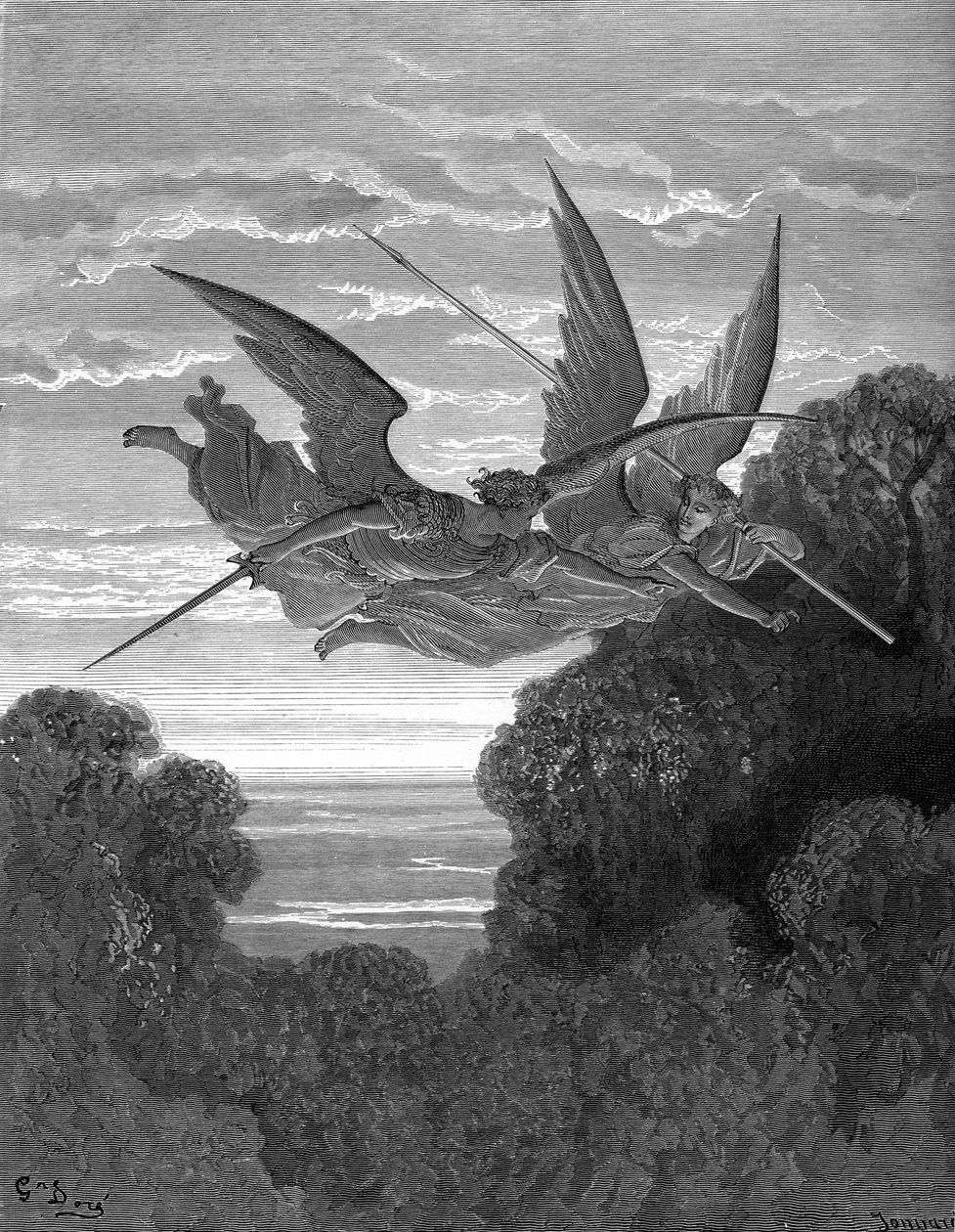 Paradise Lost: Ithuriel and Zephon, by Doré. av Gustave Dore