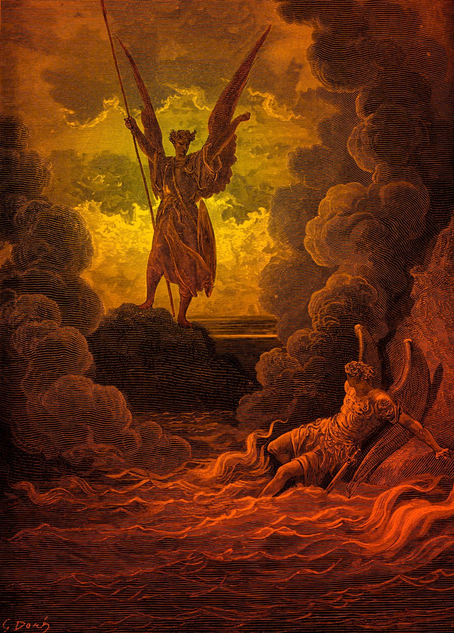 Paradise Lost: Satan og Beelzebub.av Doré av Gustave Dore