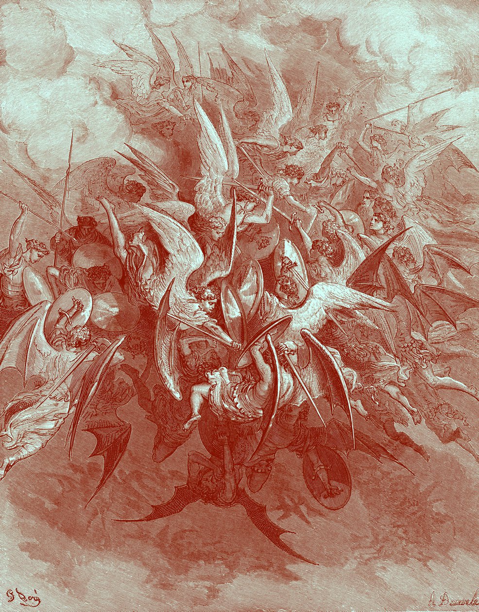 Paradise Lost: The Battle of the Angels. av Gustave Dore