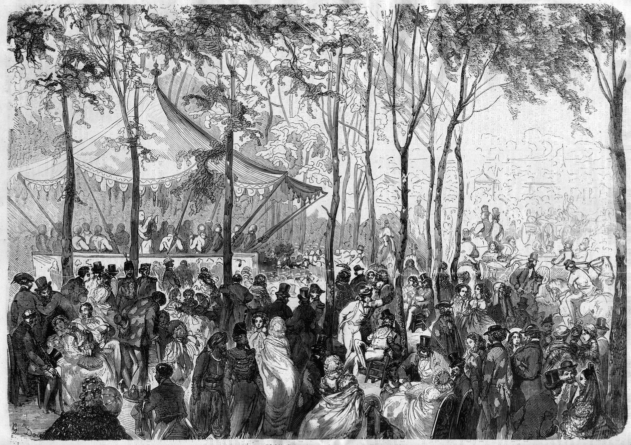 Paris - Bois de Boulogne - The Pre Catelan - Tegning av Gustave Dore av Gustave Dore