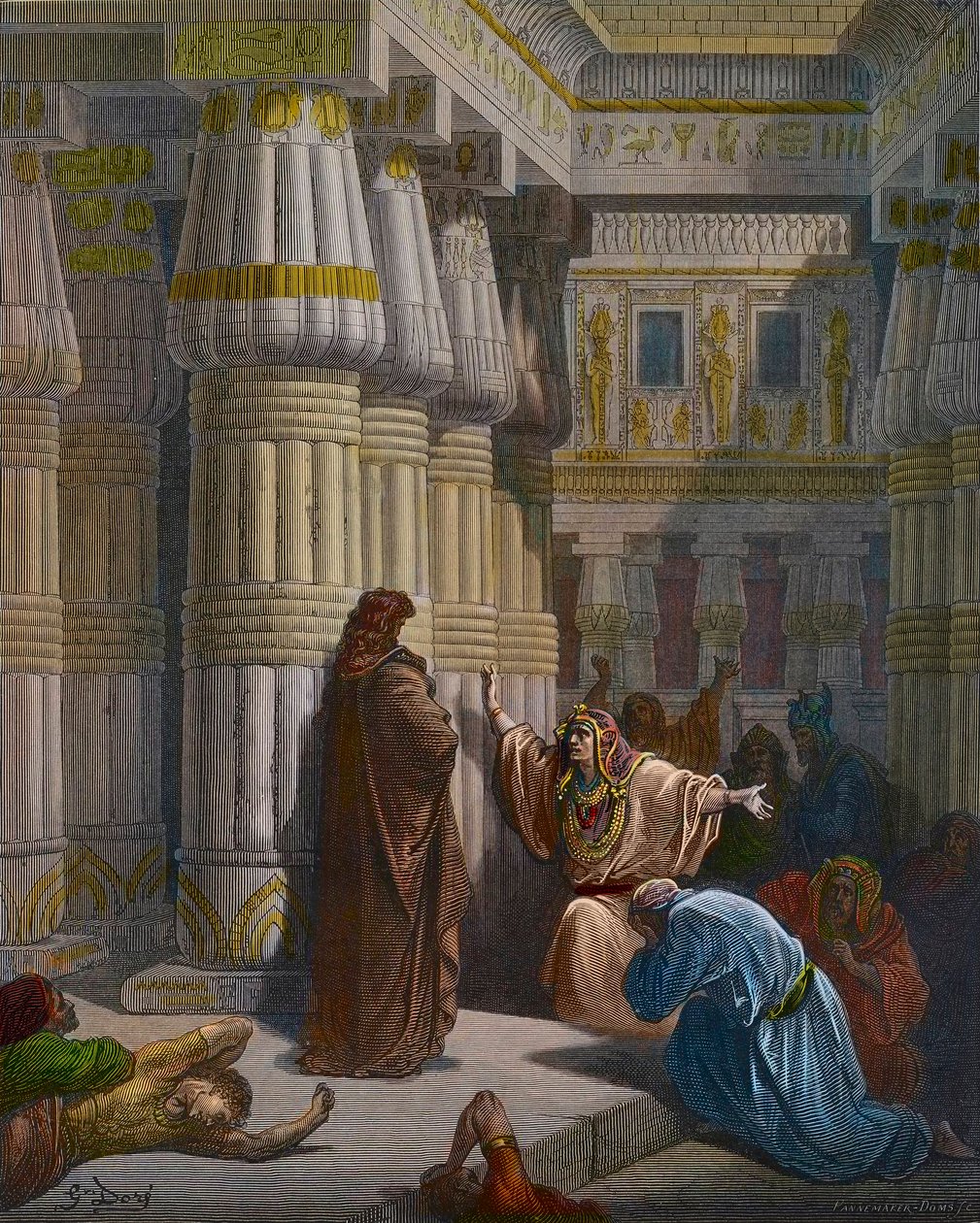 Farao påkaller Moses av Gustave Dore