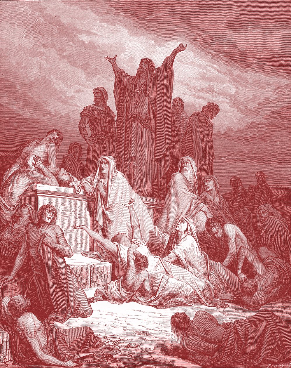 Jerusalems pest, gravering av Doré. - Bibelen av Gustave Dore