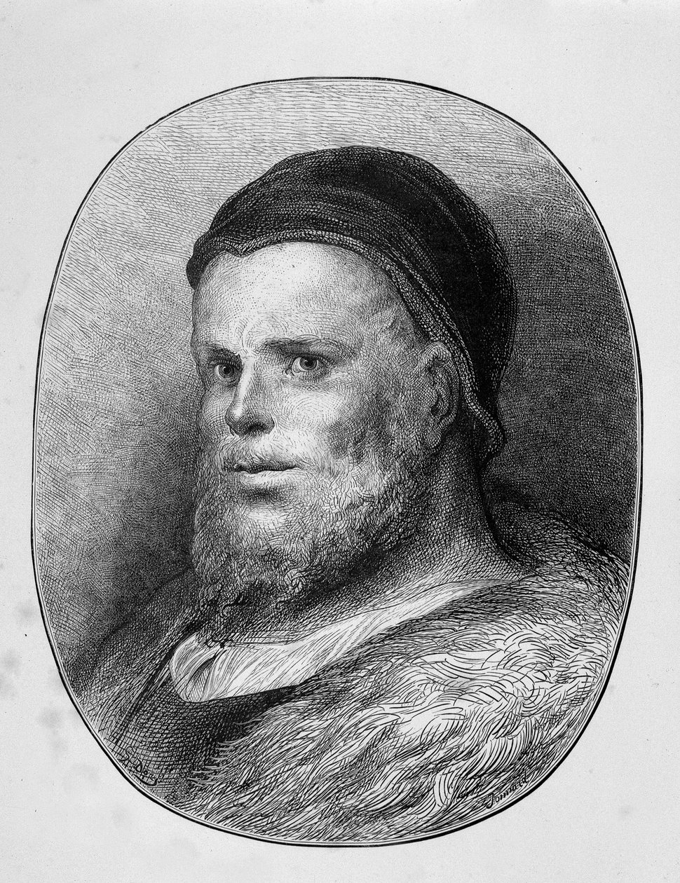 Portrett av Rabelais young - gravering, av Gustave Dore av Gustave Dore