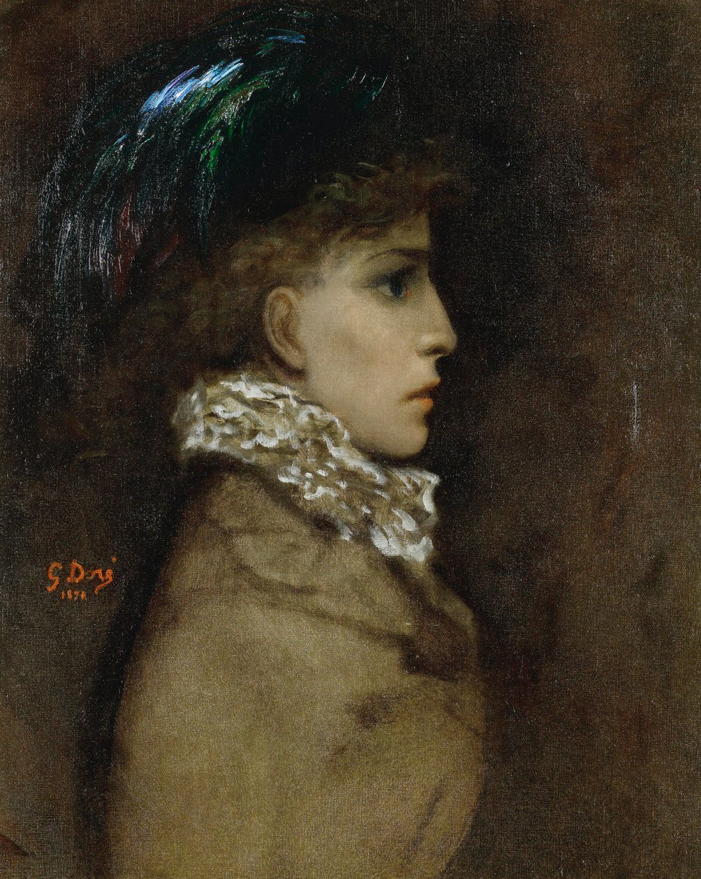 Portrett av skuespillerinnen Sarah Bernhardt (1844-1923) Maleri av Gustave Dore (1832-1883) av Gustave Dore