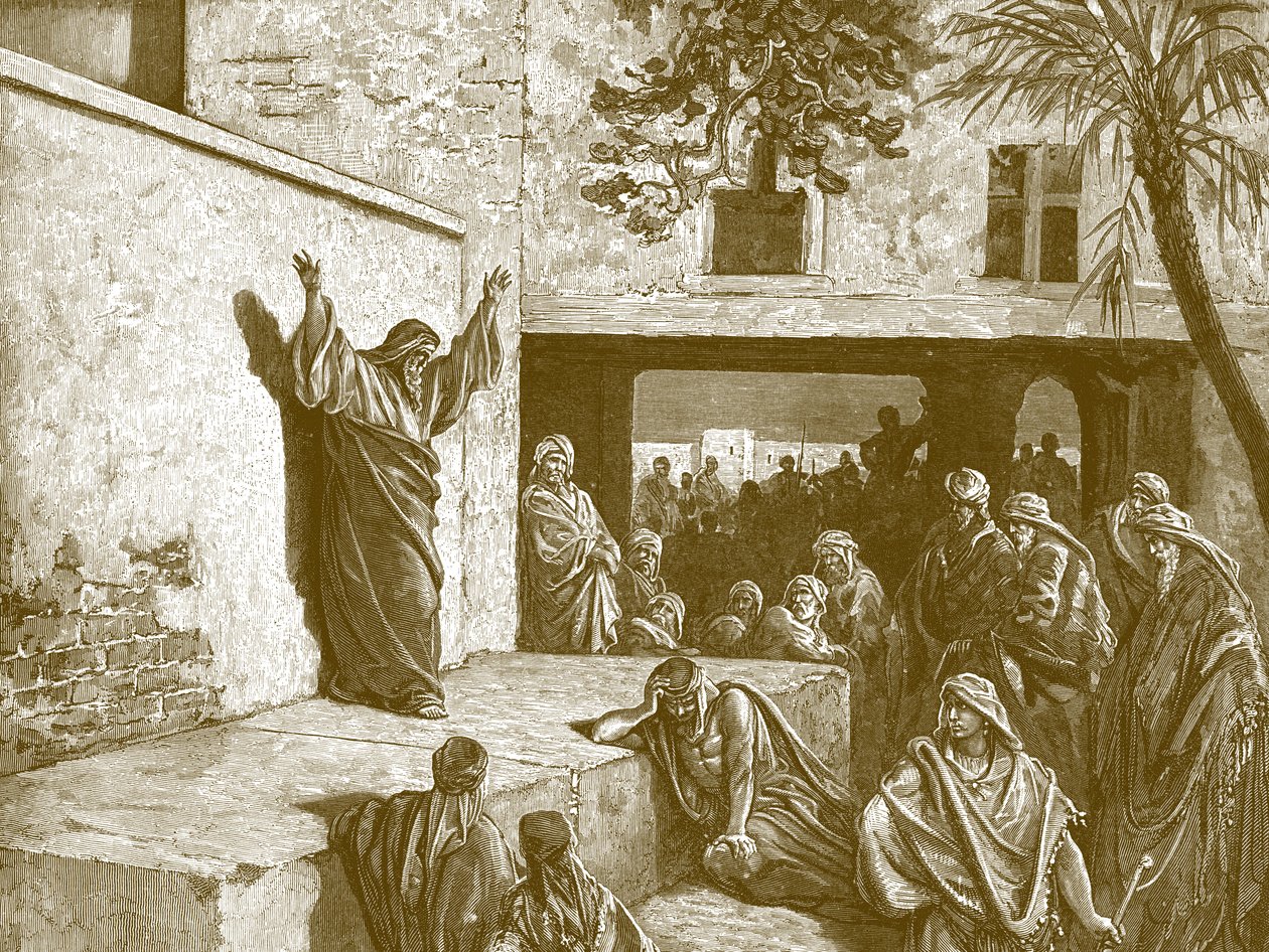 Prophet Micah, engraving by Gustave Doré - Bible av Gustave Dore