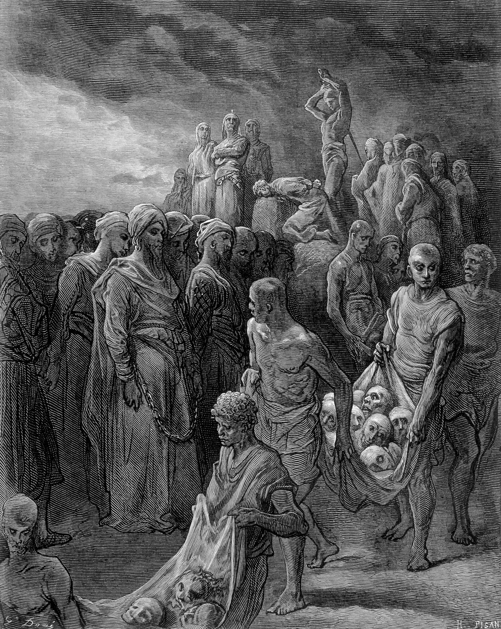 Richard, ved hjelp av represalier, fikk fangene henrettet - gravering av Gustave Doré av Gustave Dore